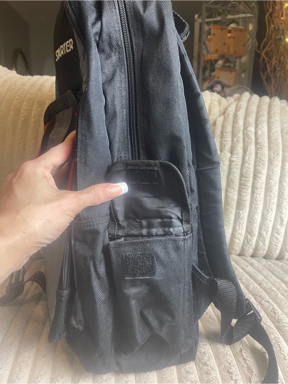 STARTER Black and Gray Backpack with Red Trim - Picture 5 of 8
